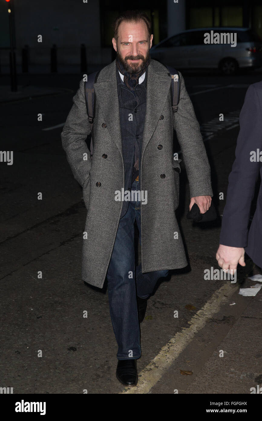 Ralph Fiennes pictured arriving at the Radio 2 studios  Featuring: Ralph Fiennes Where: London, United Kingdom When: 15 Jan 2016 Stock Photo