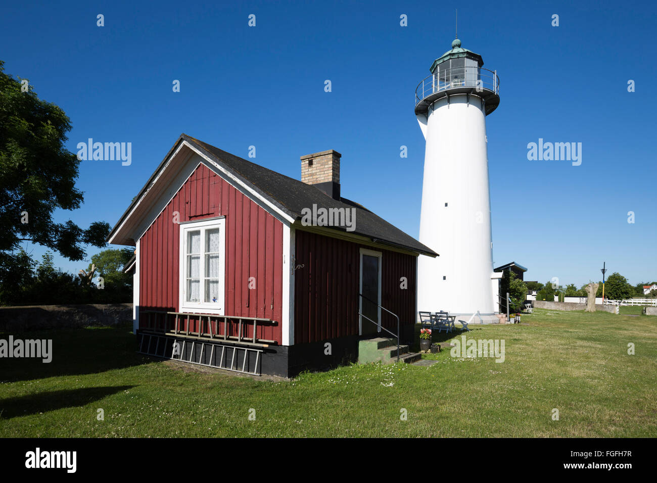 Smygehuk lighthouse hostel, Smygehuk, Skåne (Scania), South Sweden, Sweden, Scandinavia, Europe Stock Photo