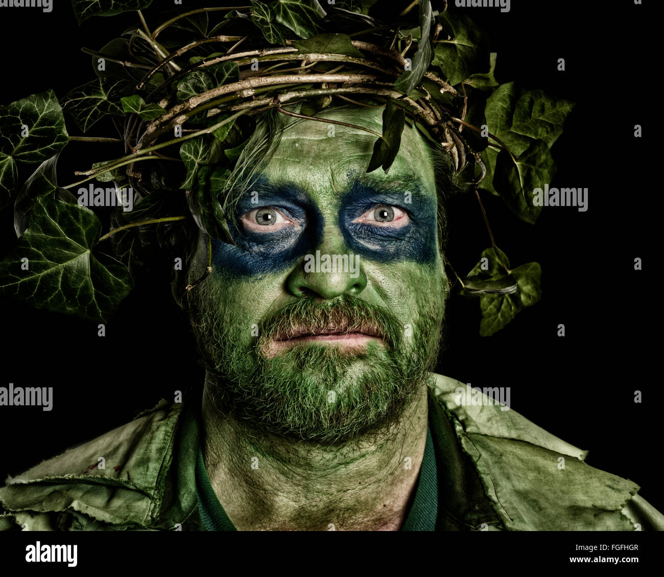 Costumed participant at the Hastings Traditional Jack in the Green