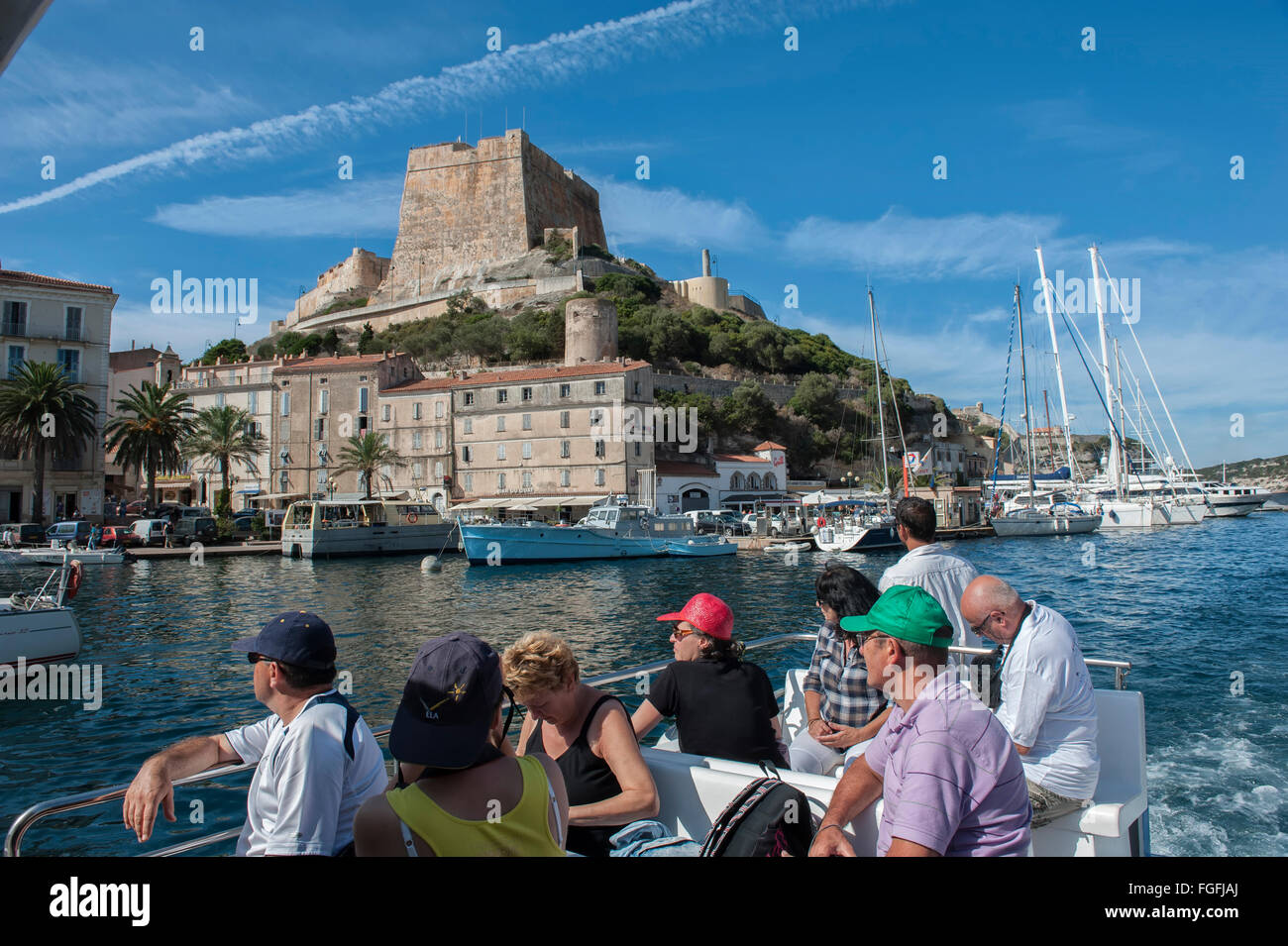 Boat trip around Bonifacio. Corsica. France Stock Photo