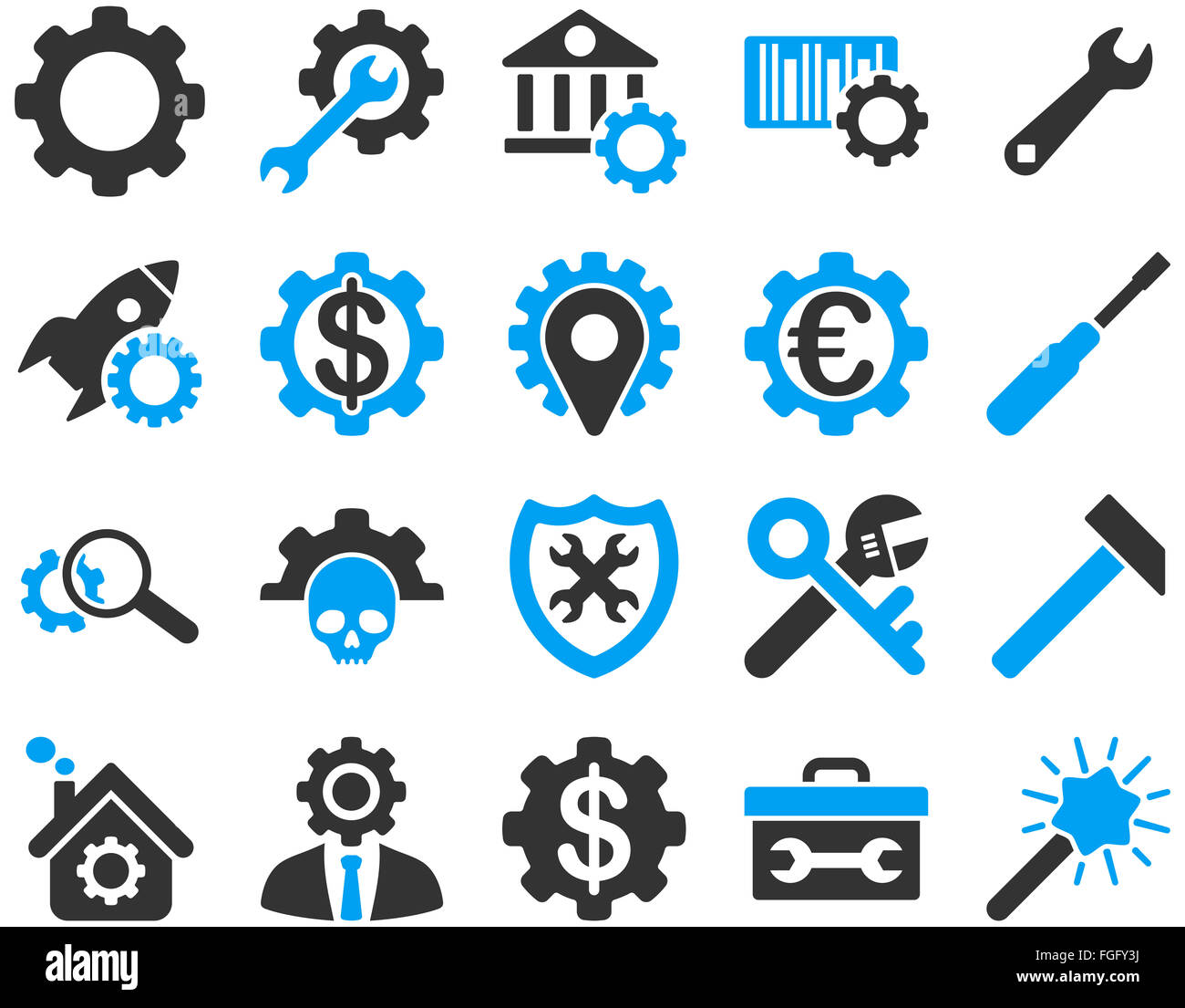 Settings and Tools Icons Stock Photo