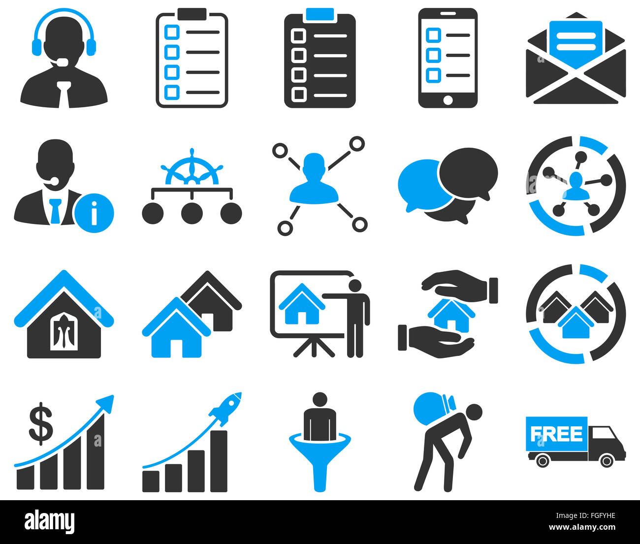 Business, sales, real estate icon set. Stock Photo