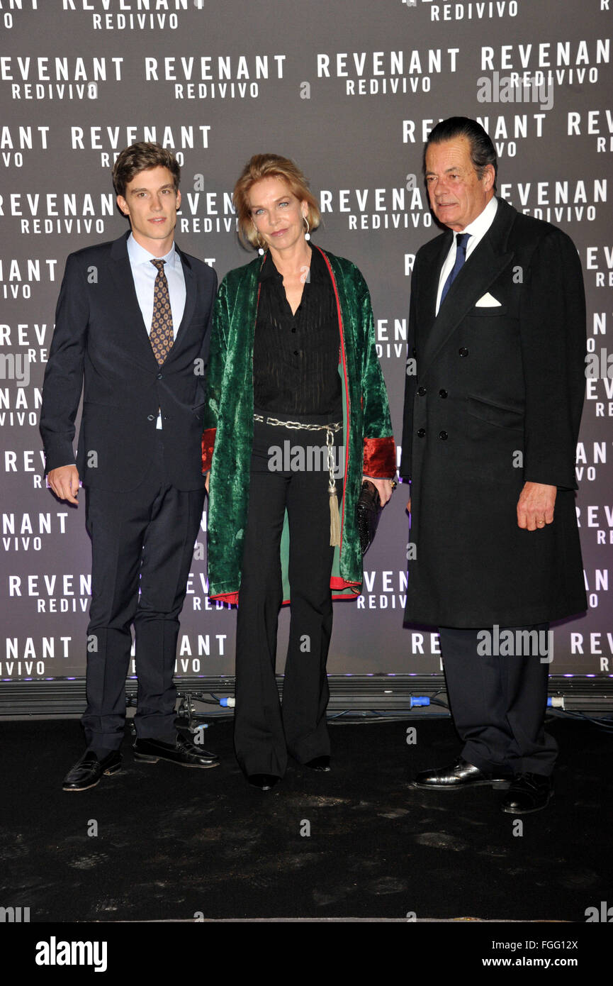 Rome, Red Carpet of the movie 'The Revenant'. Pictured: Principi of Windisch-Graetz  Featuring: Sophie Princess of Windisch-Graetz, Mariano Hugo Prince of Windisch-Graetz Where: Rome, Italy When: 15 Jan 2016 Stock Photo