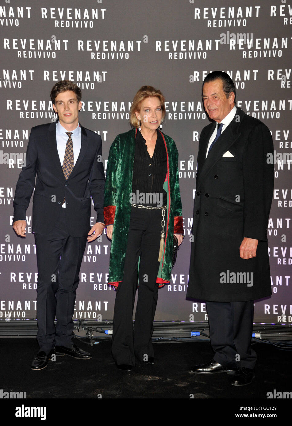 Rome, Red Carpet of the movie 'The Revenant'. Pictured: Principi of Windisch-Graetz  Featuring: Sophie Princess of Windisch-Graetz, Mariano Hugo Prince of Windisch-Graetz Where: Rome, Italy When: 15 Jan 2016 Stock Photo