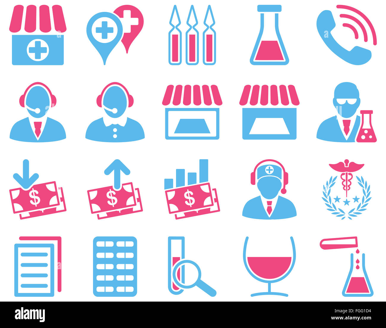 Medical bicolor icons Stock Photo - Alamy
