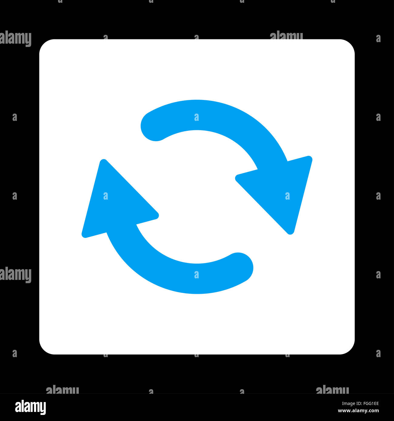 Refresh flat blue and white colors rounded button Stock Photo - Alamy