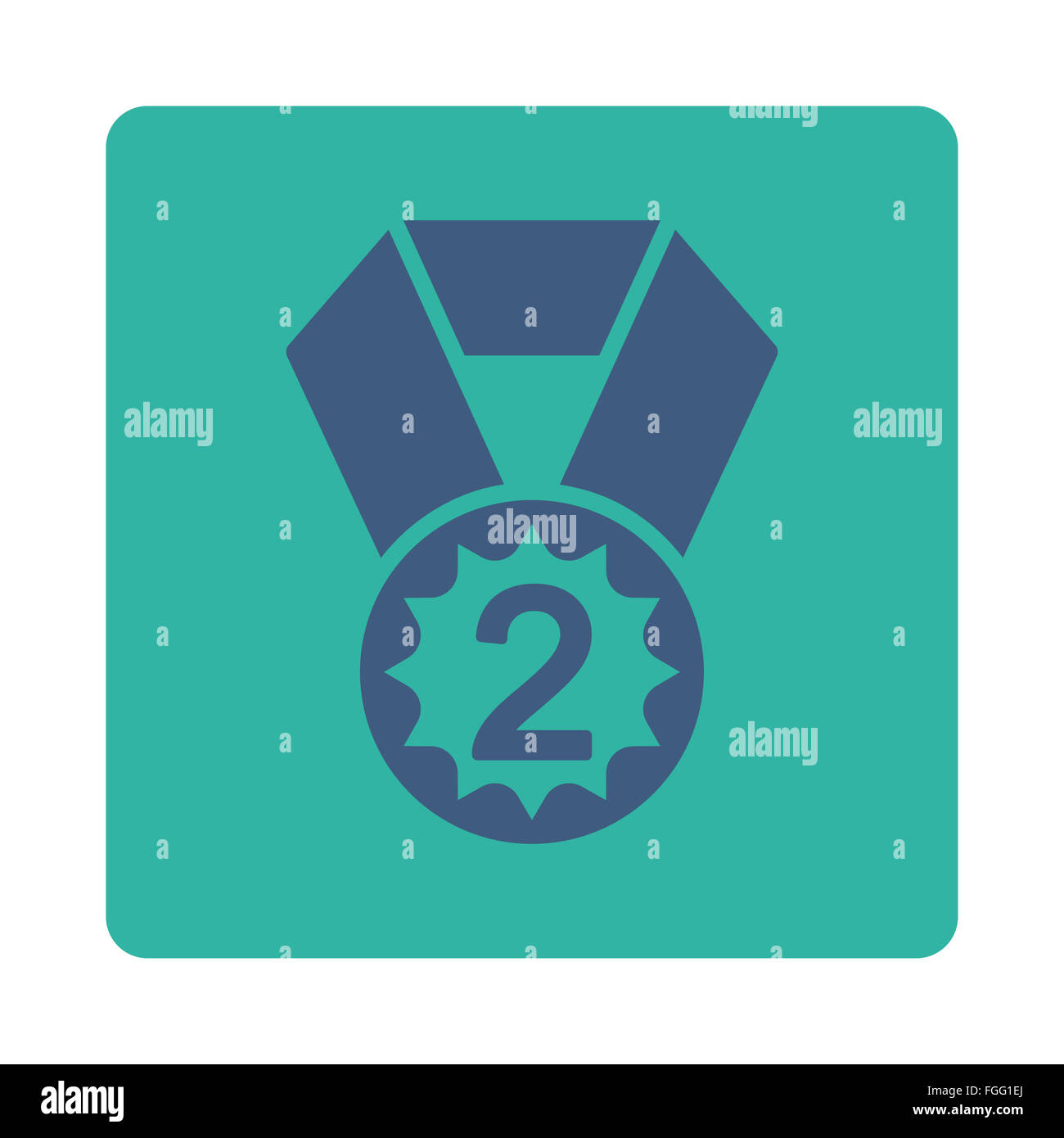 Second place icon from Award Buttons OverColor Set Stock Photo - Alamy