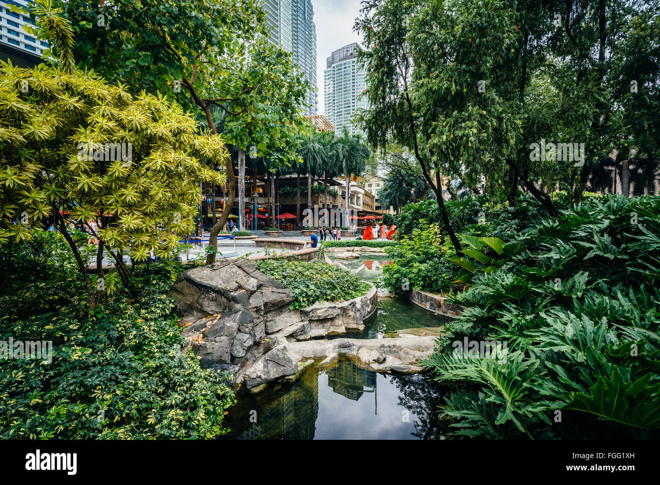 Garden And Skyscrapers At Greenbelt Park, In Ayala, Makati, Metro Manila,  The Philippines. Stock Photo, Picture and Royalty Free Image. Image  54904214.