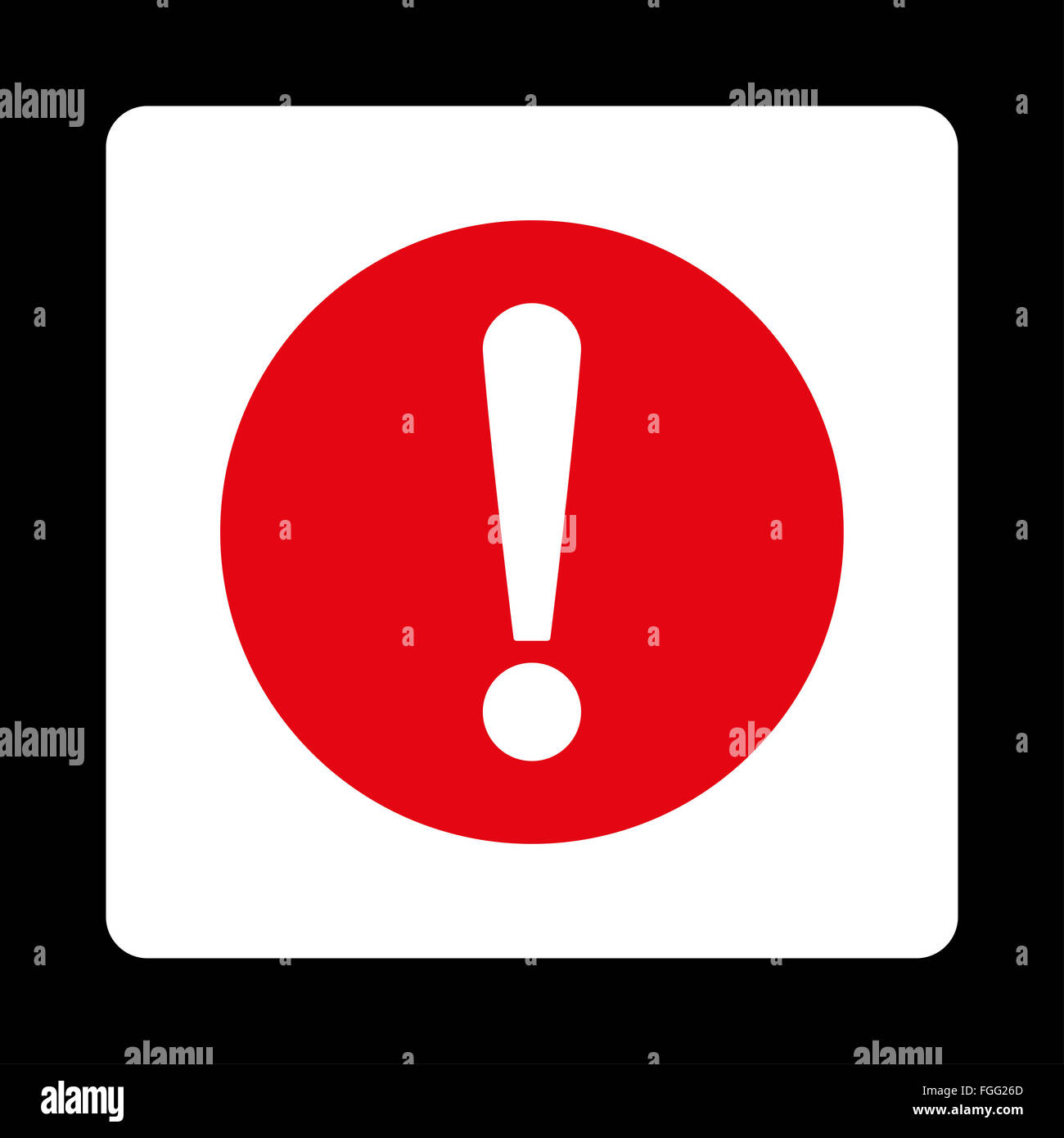 Problem Symol Red Problem flat red and white colors rounded button Stock Photo - Alamy