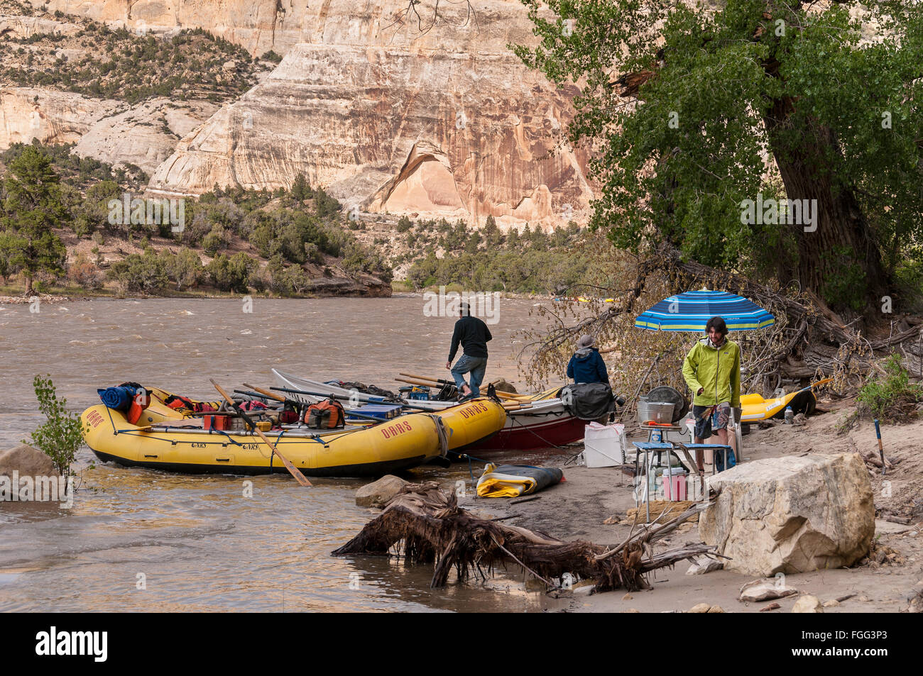 Dinner is prepared at Harding Hole Campsite 4, Yampa River, Dinosaur