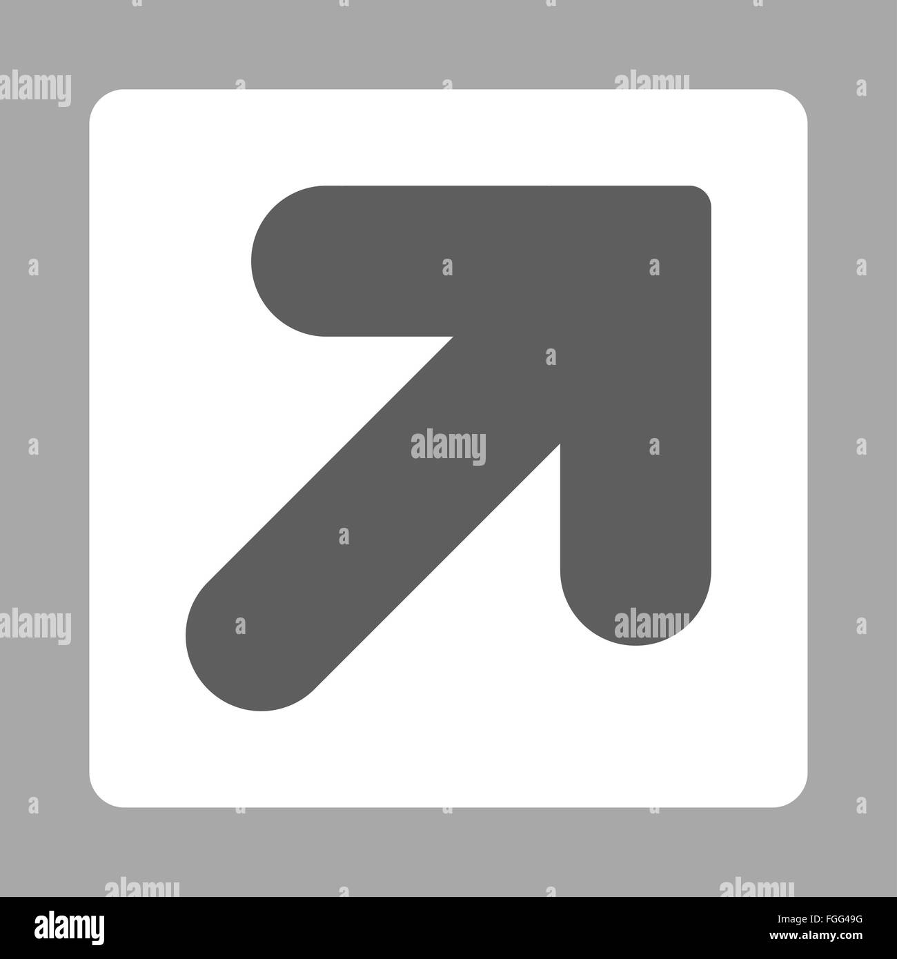 Arrow Up Right flat dark gray and white colors rounded button Stock ...