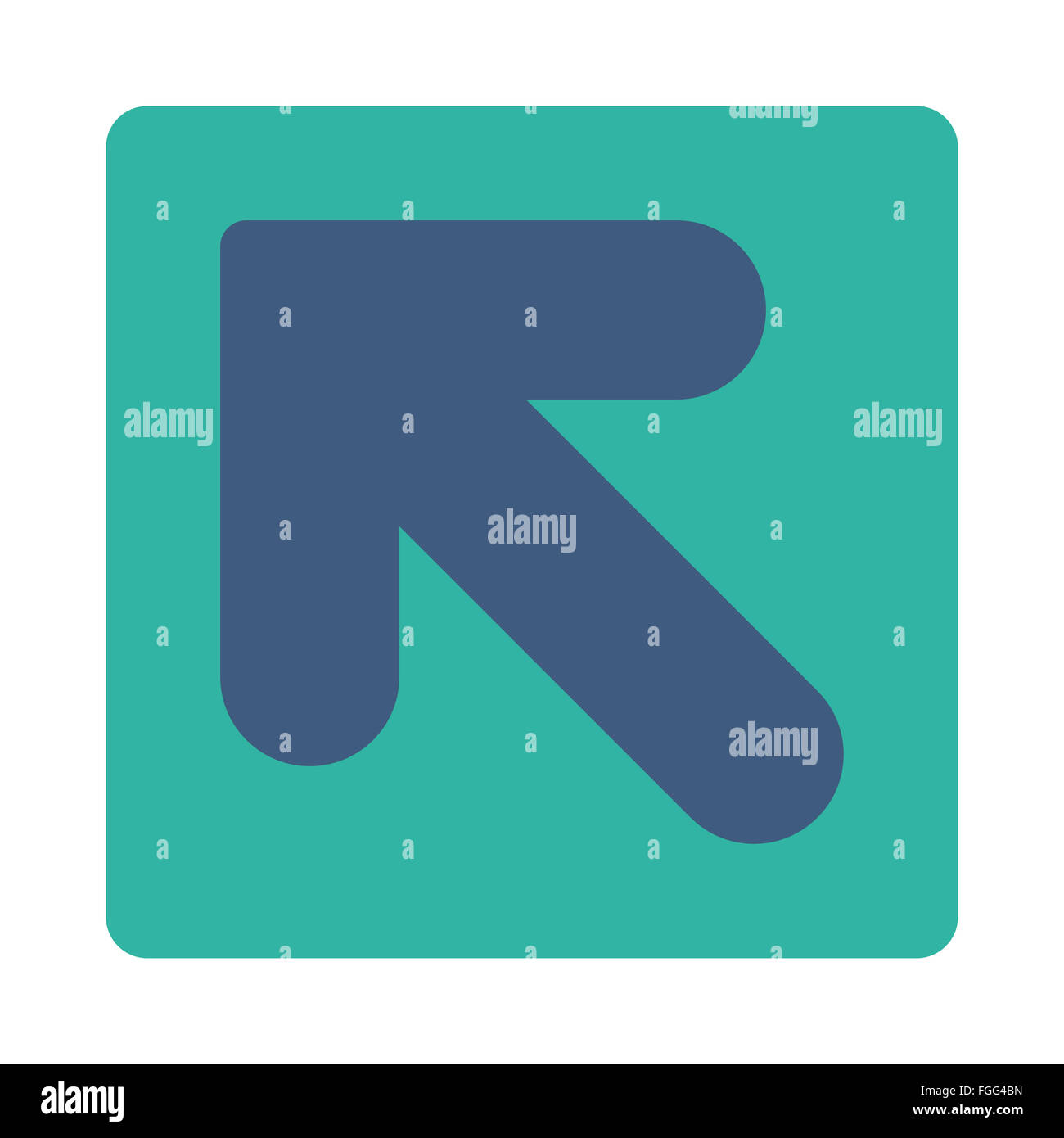 Arrow Up Left flat cobalt and cyan colors rounded button Stock Photo ...