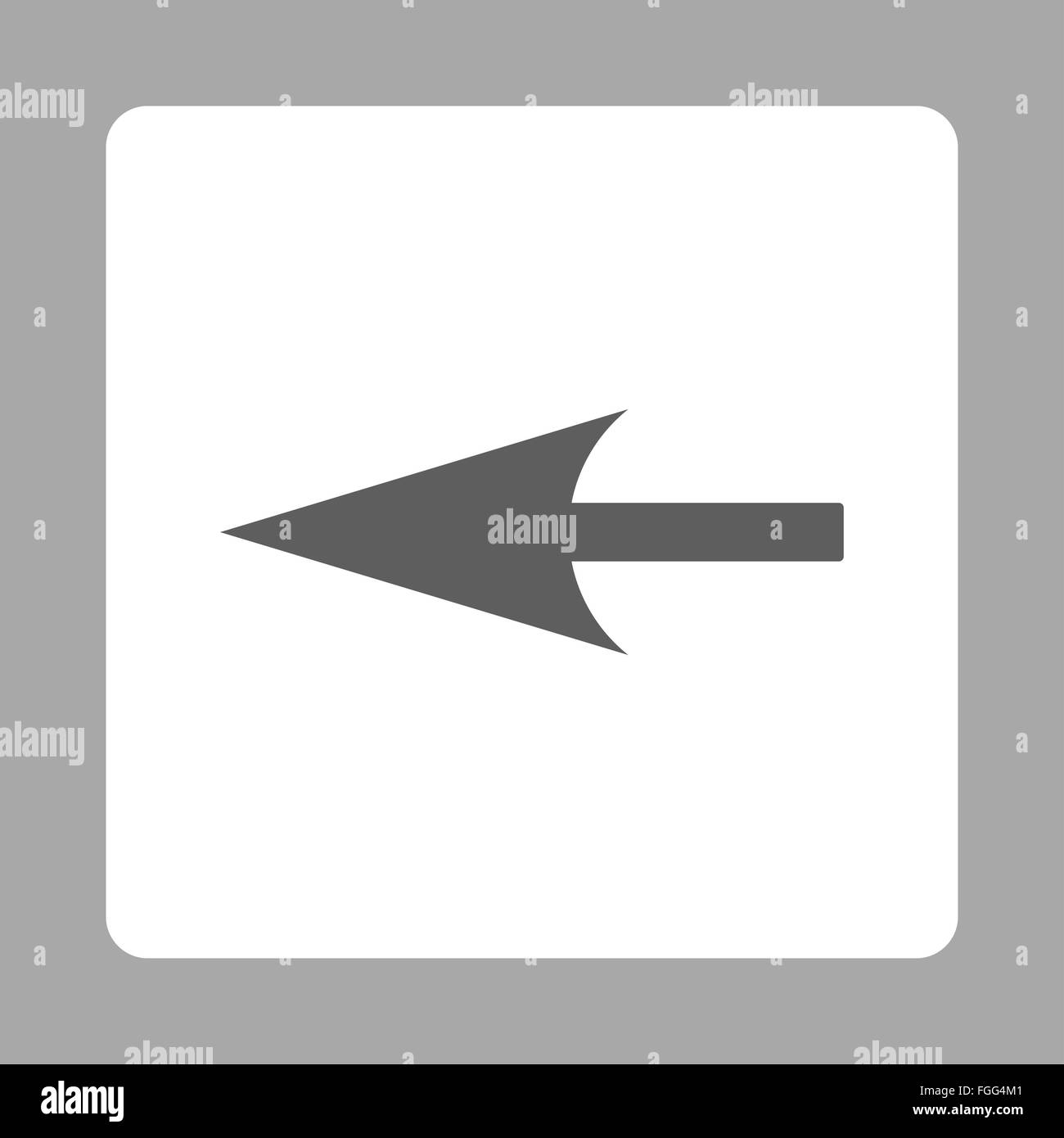 Sharp Left Arrow flat dark gray and white colors rounded button Stock ...