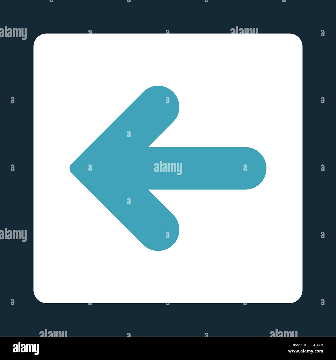 Arrow Left flat blue and white colors rounded button Stock Photo - Alamy