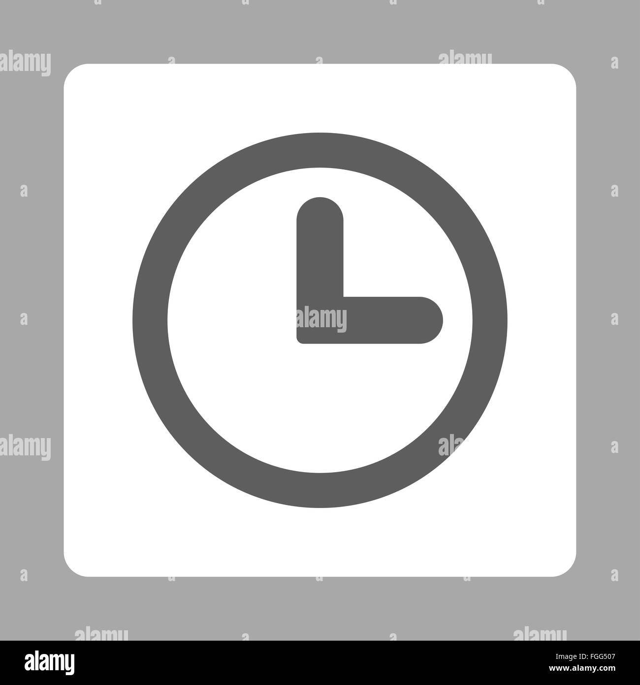 Clock flat dark gray and white colors rounded button Stock Photo - Alamy