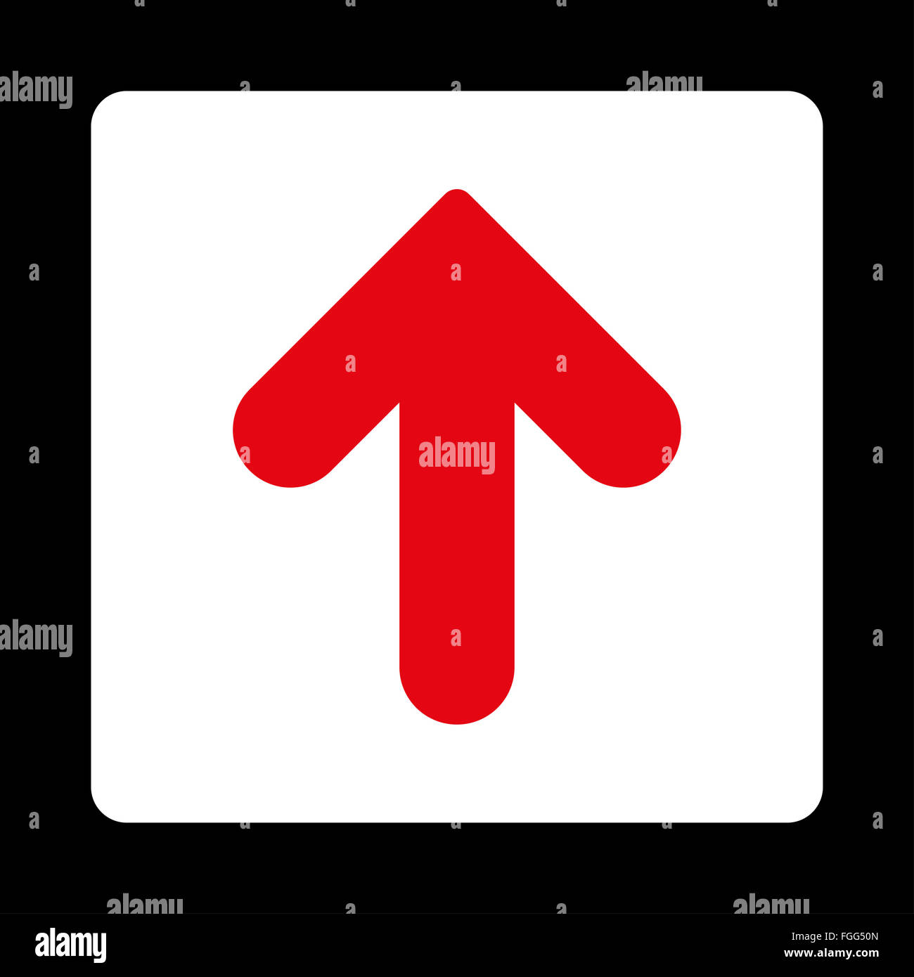 Arrow Up flat red and white colors rounded button Stock Photo - Alamy