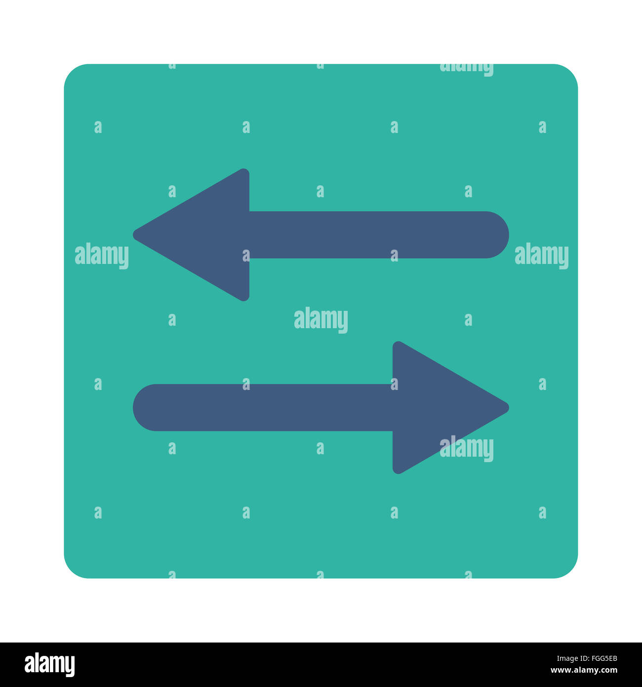 Arrows Exchange Horizontal flat cobalt and cyan colors rounded button ...