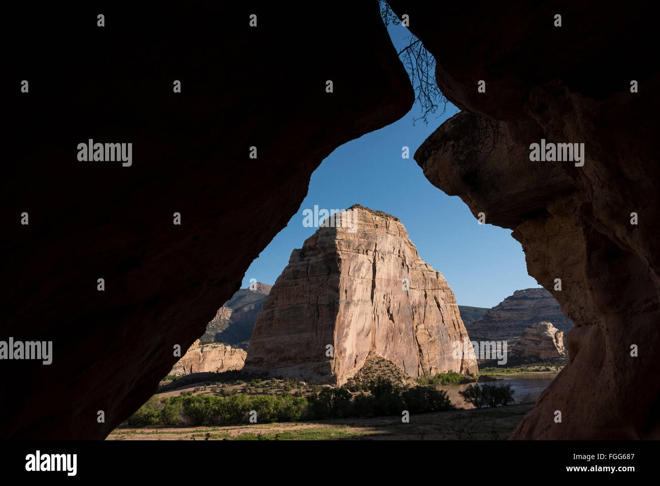 Steamboat Rock, Echo Park, Dinosaur National Monument, Colorado Stock