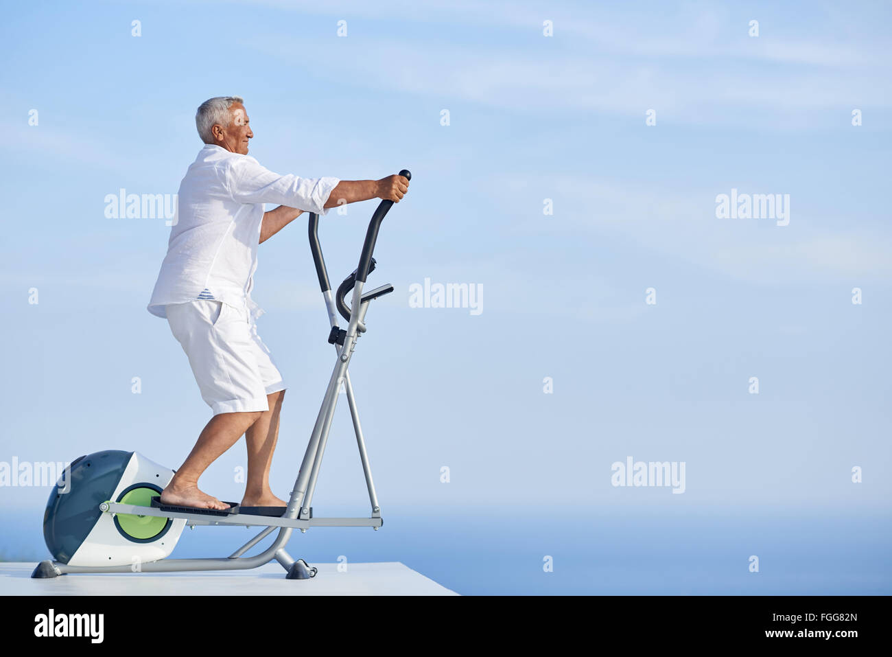 healthy senior man working out Stock Photo