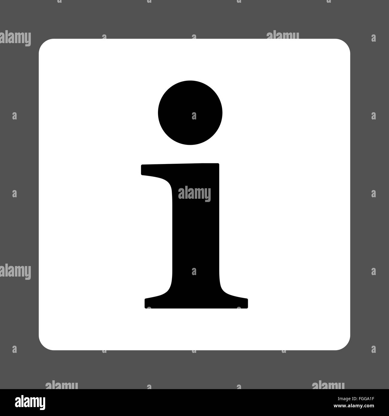 Info flat black and white colors rounded button Stock Photo - Alamy