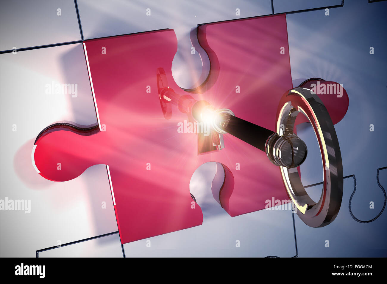 Key unlocking jigsaw Stock Photo Alamy