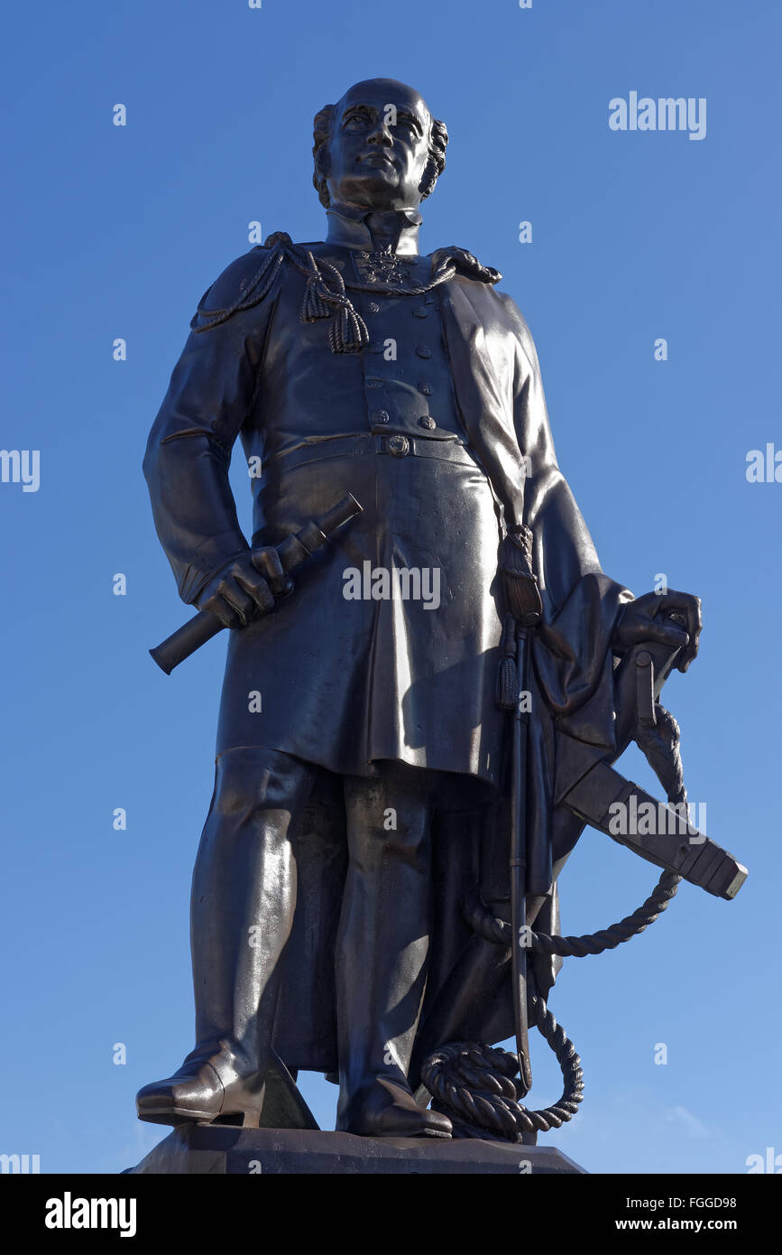 Statue of Sir John Franklin the Arctic explorer associated with the