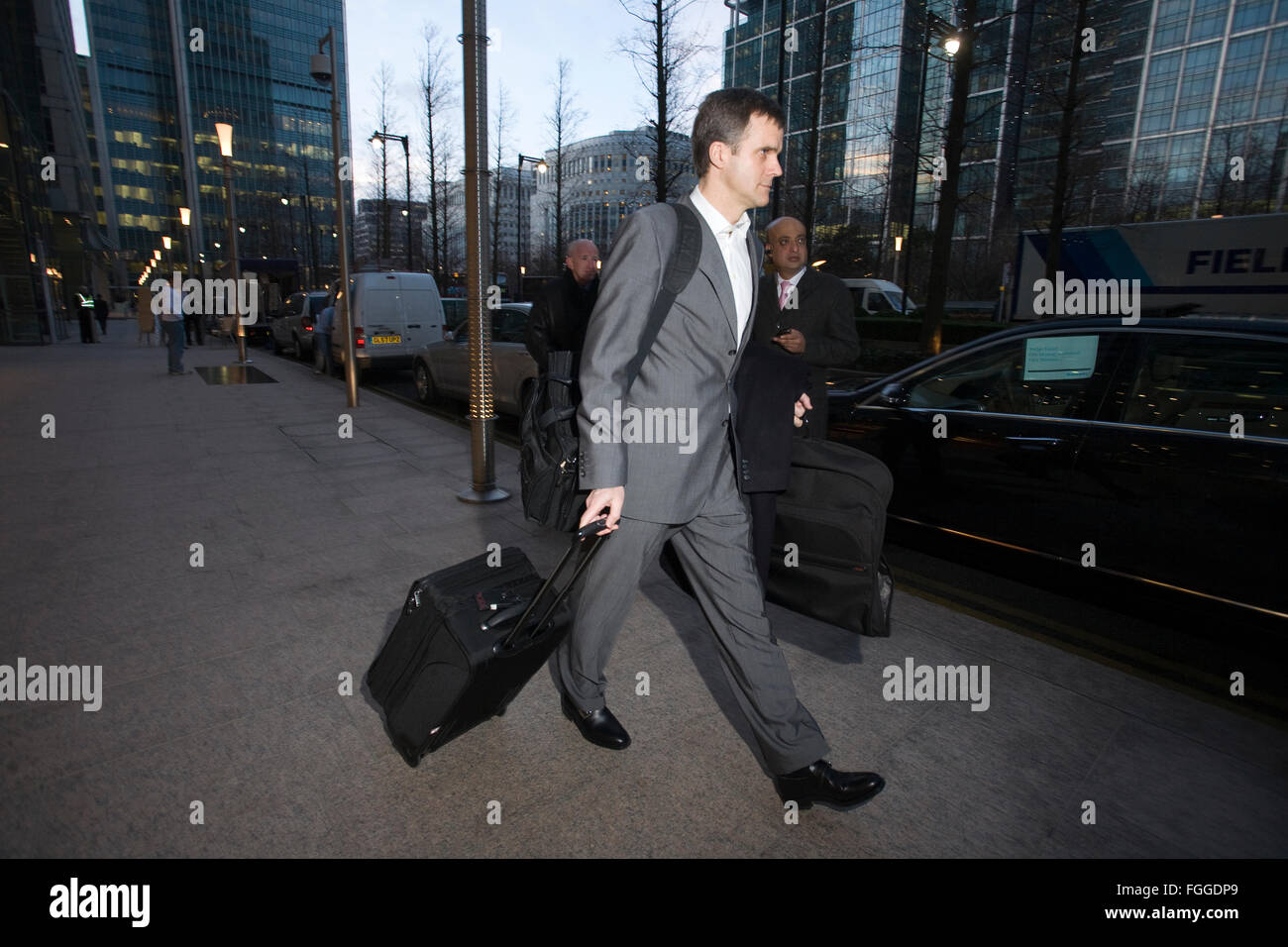 Statoil former CEO, Helge Lund leaving a Quarterly Results Conference in London, England, UK Stock Photo