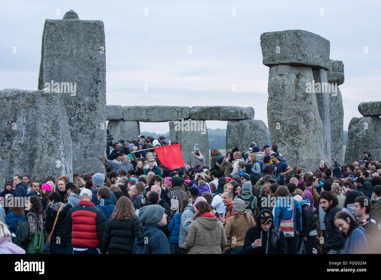 Stonehenge,Summer Solstice sunrise June,Wiltshire,England Stock Photo