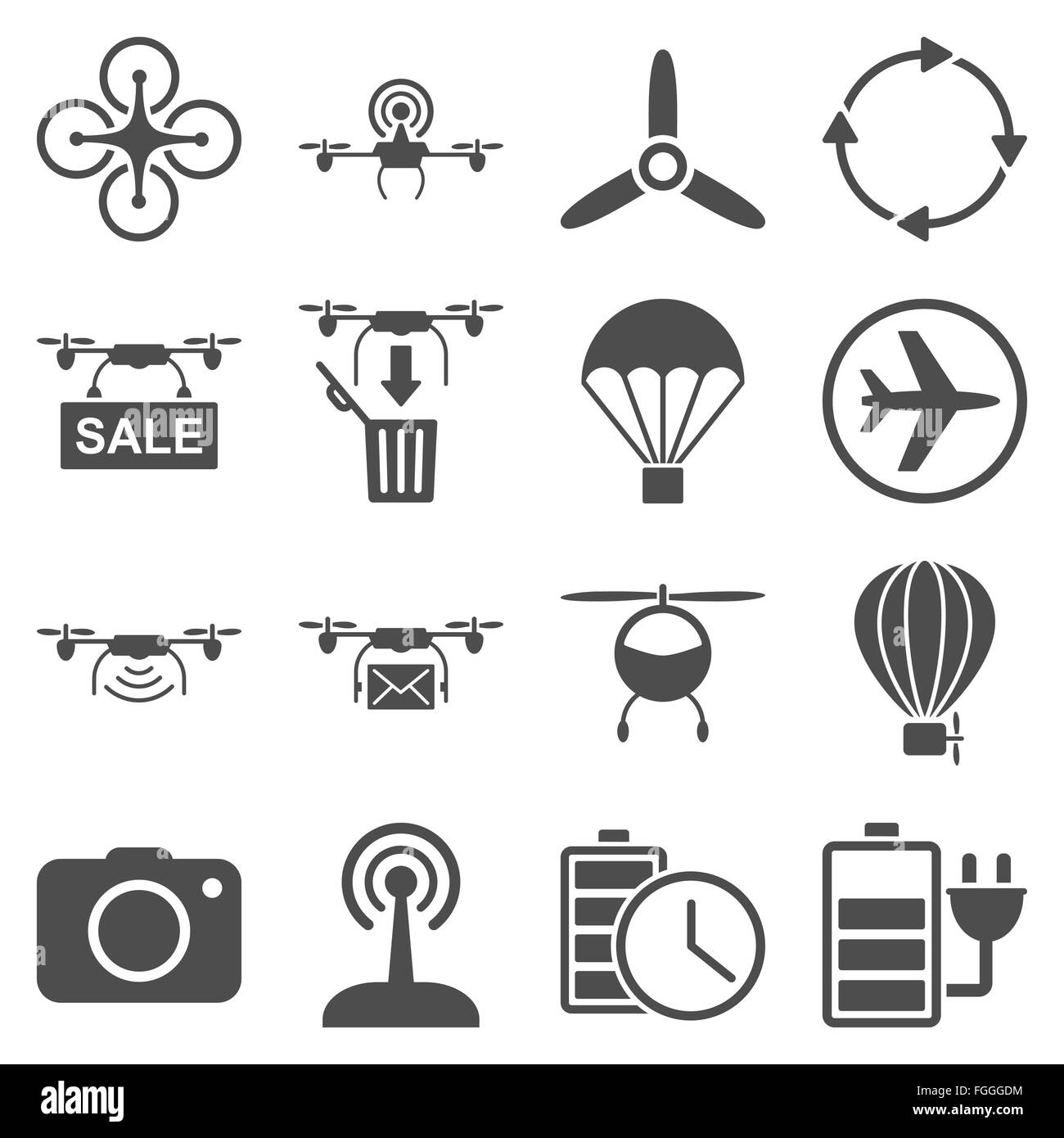 Copter tools icon set Stock Photo - Alamy