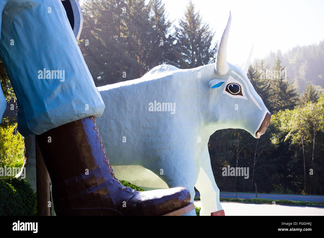 Famous Paul Bunyan statue in the Redwoods National Park in California. Stock Photo