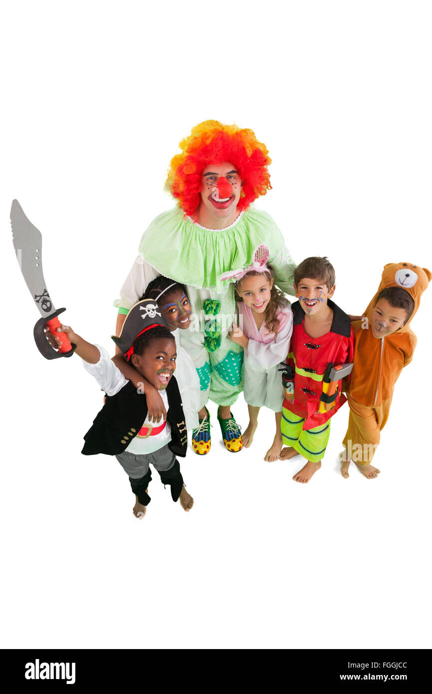 Funny clown with children in fancy dress Stock Photo - Alamy Funny clown with children in fancy dress Stock Photo - Alamy