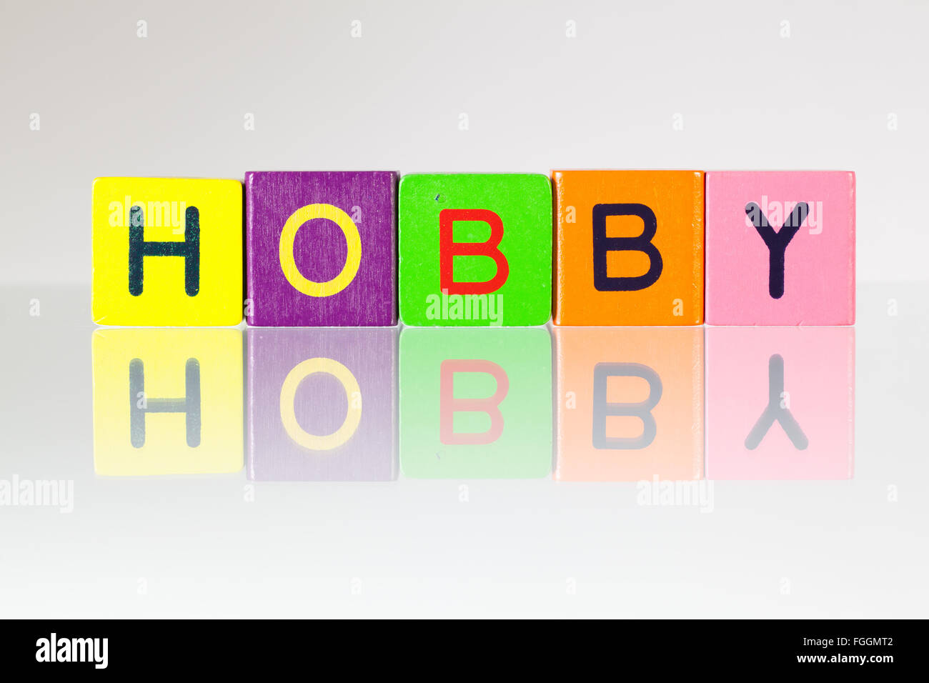 Hobby - an inscription from children's wooden blocks Stock Photo - Alamy