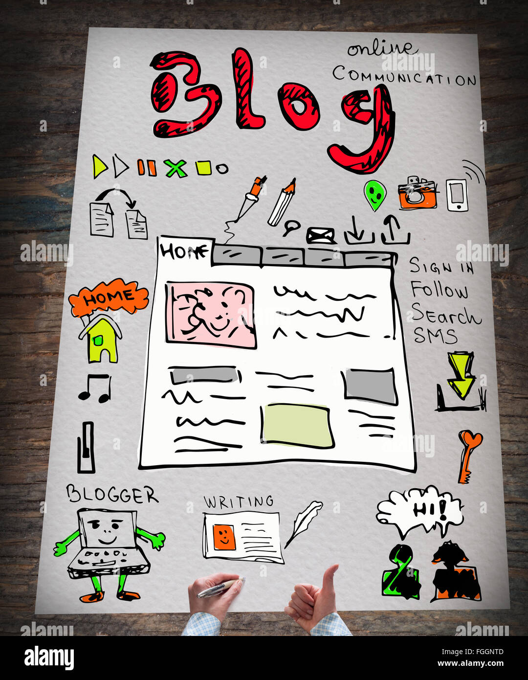 Blogging concept Stock Photo