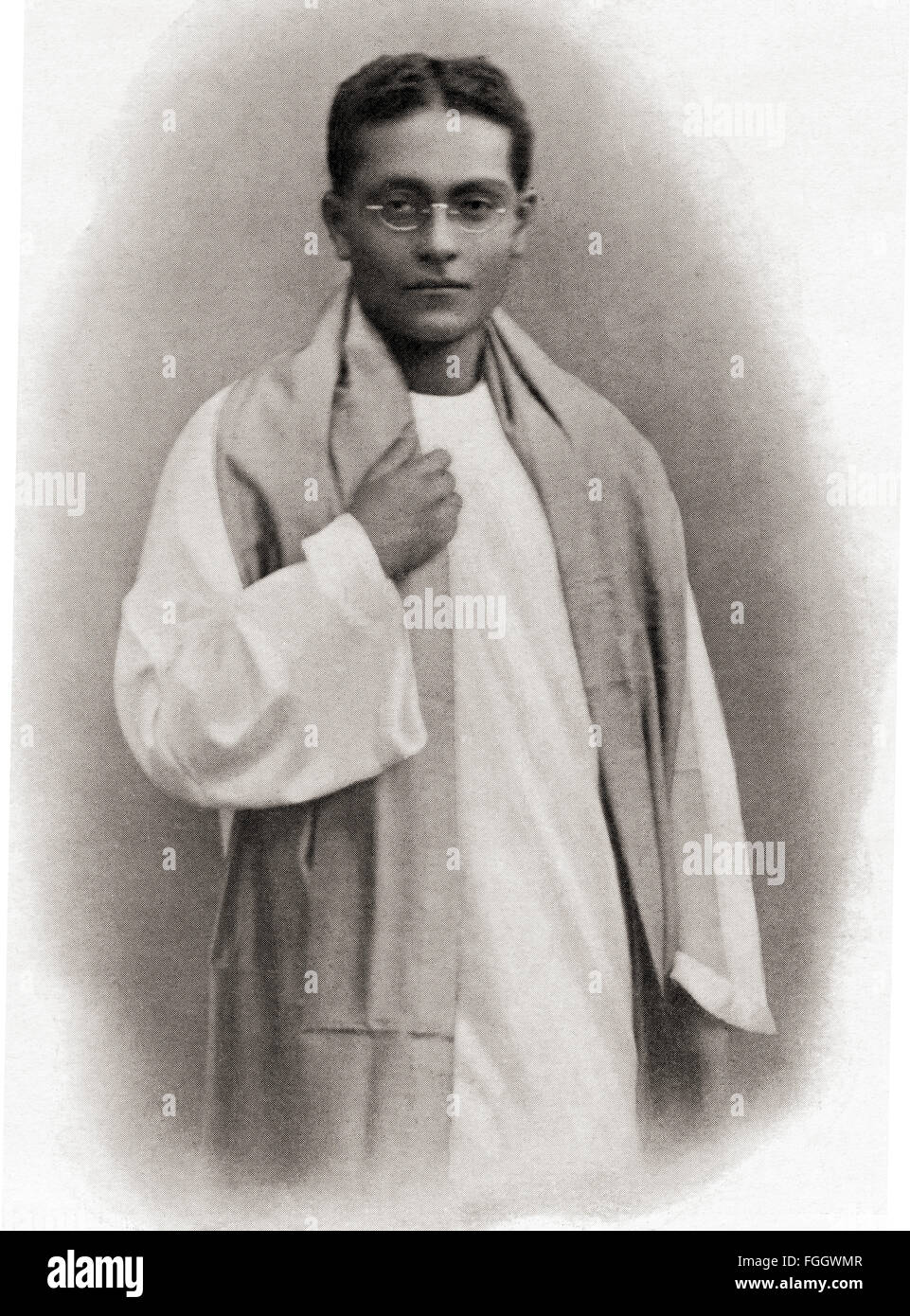 Curuppumullage Jinarajadasa,1875 -1953.  Author, occultist, freemason ,theosophist and fourth president of the Theosophical Society. Stock Photo