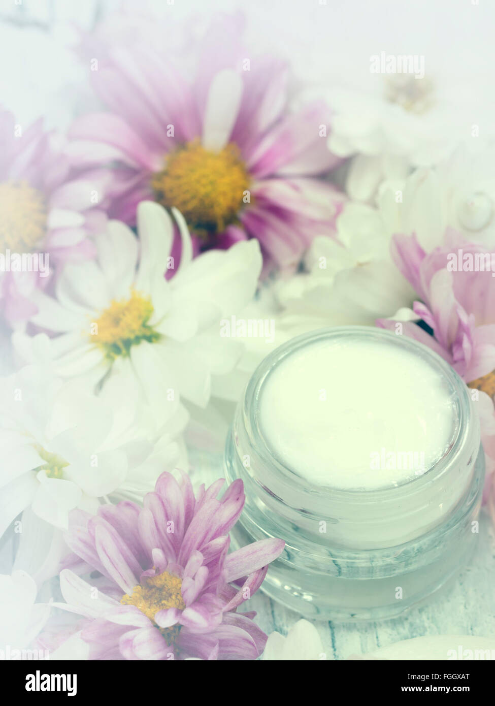 natural cosmetics, fresh as flowers Stock Photo