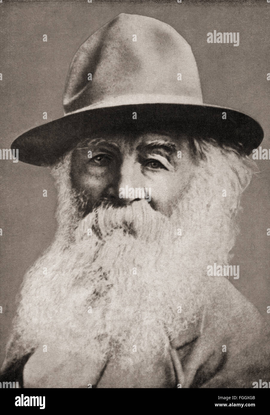 Walter "Walt" Whitman, 1819 – 1892.  American poet, essayist and journalist. Stock Photo