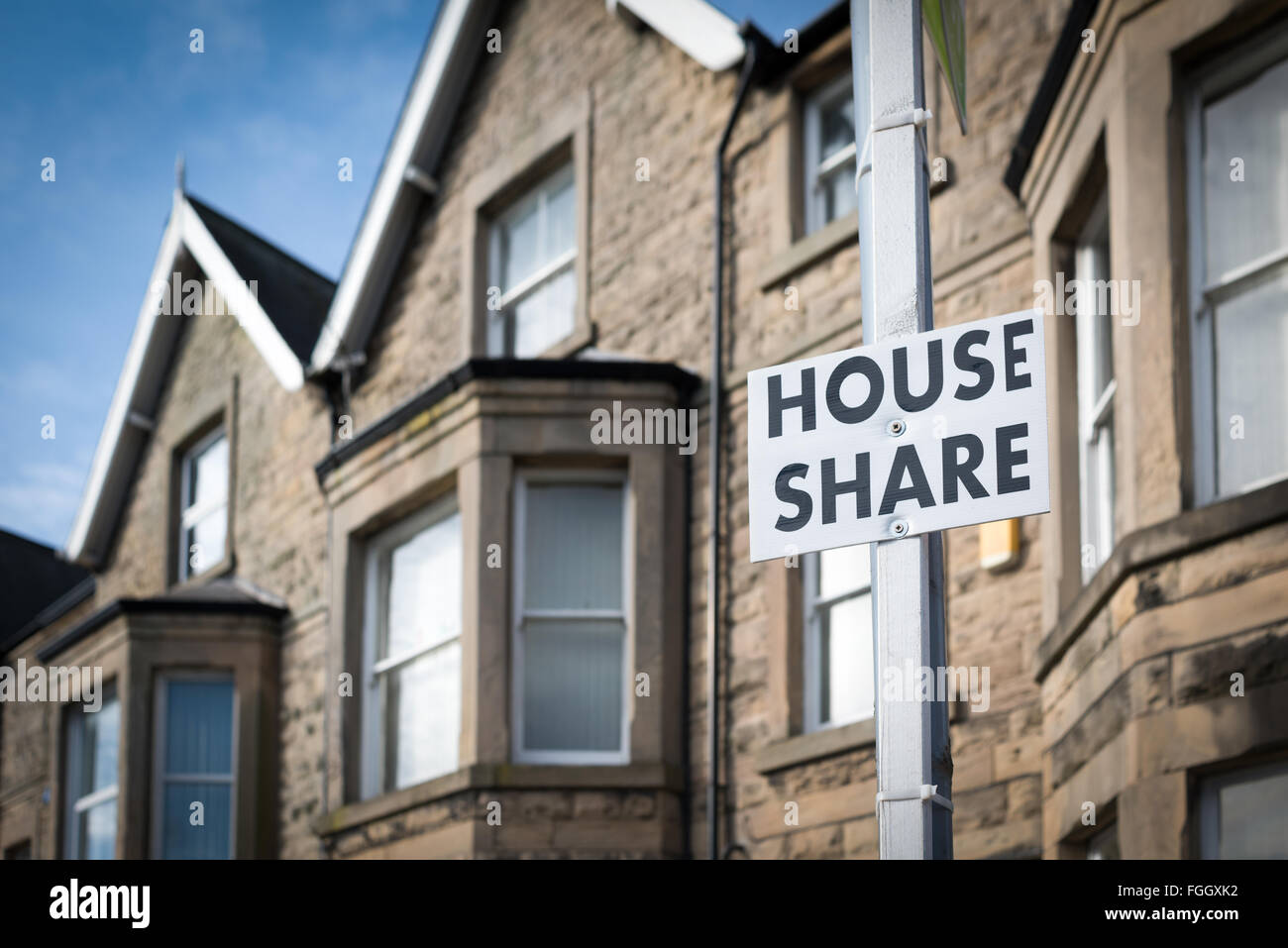 House Share Property Sign . Stock Photo
