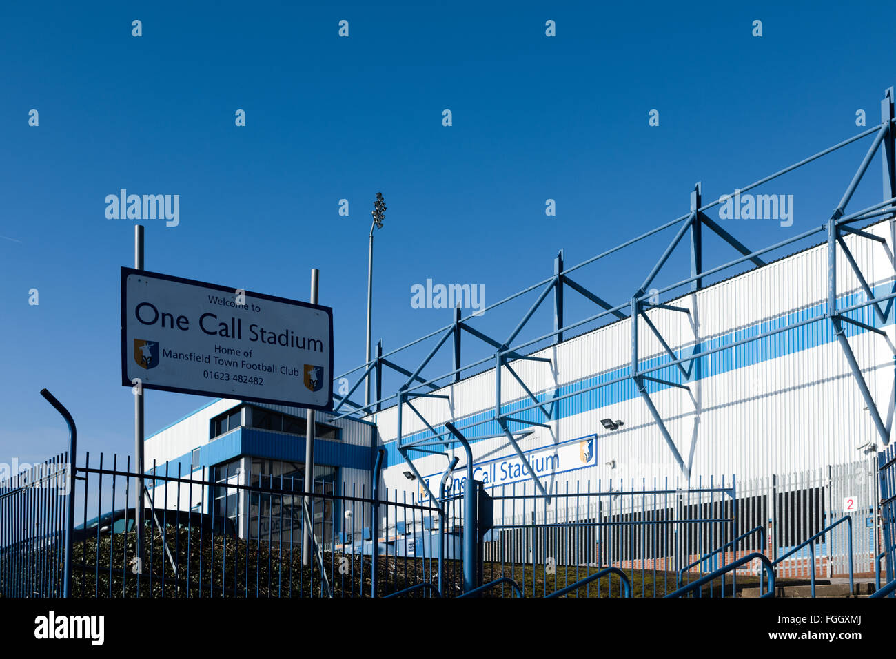 Mansfield Town Football Club One Call Stadium,Nottinghamshire,UK. Stock Photo