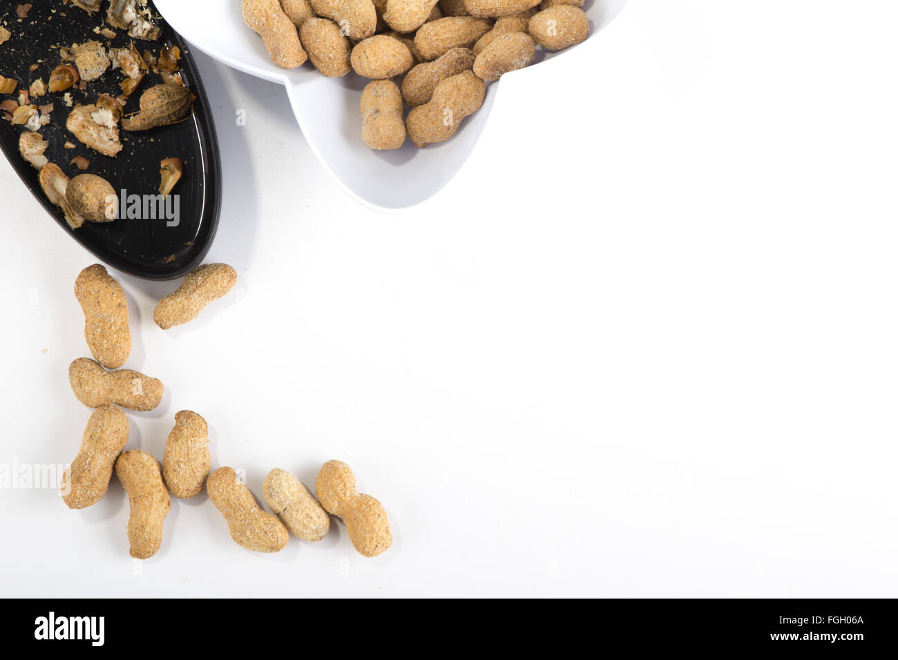 peanuts groundnut on white background Stock Photo