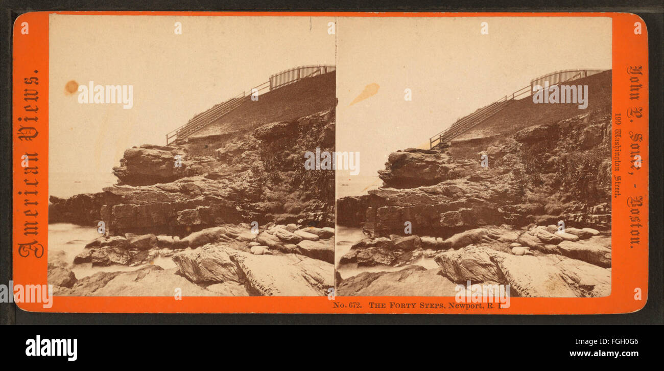 The forty steps newport r i by soule john p 1827 1904 stock photo