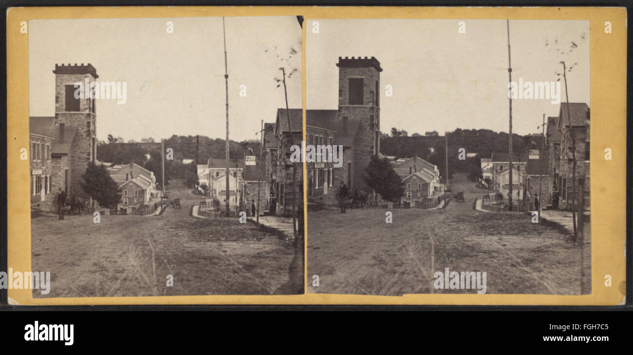 View from one of the piazas of the Ausable House, Keeseville, N.Y, by Tousley, H. S., 1825-1895 Stock Photo