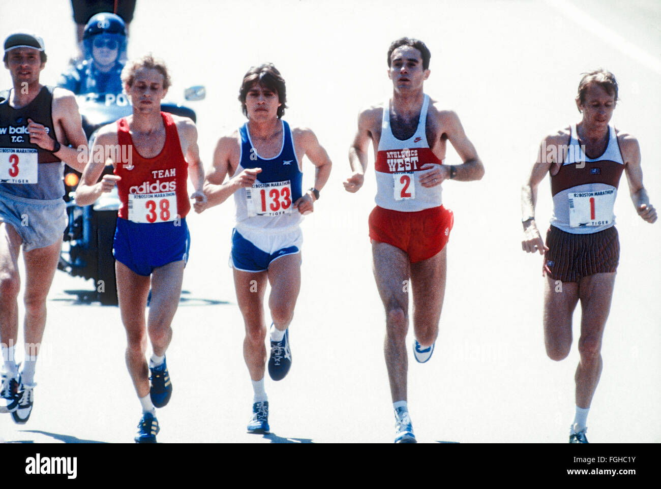 Alberto Salazar (USA) 2, Bill Rodgers (USA) 1 competing at the 1982