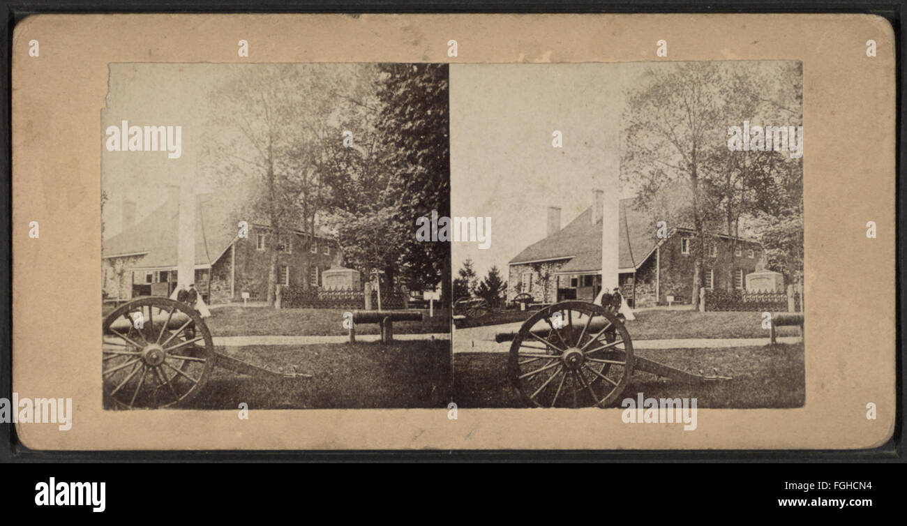 Washington's Headquarters, Newburgh, N.Y. Side view with cannon, from ...