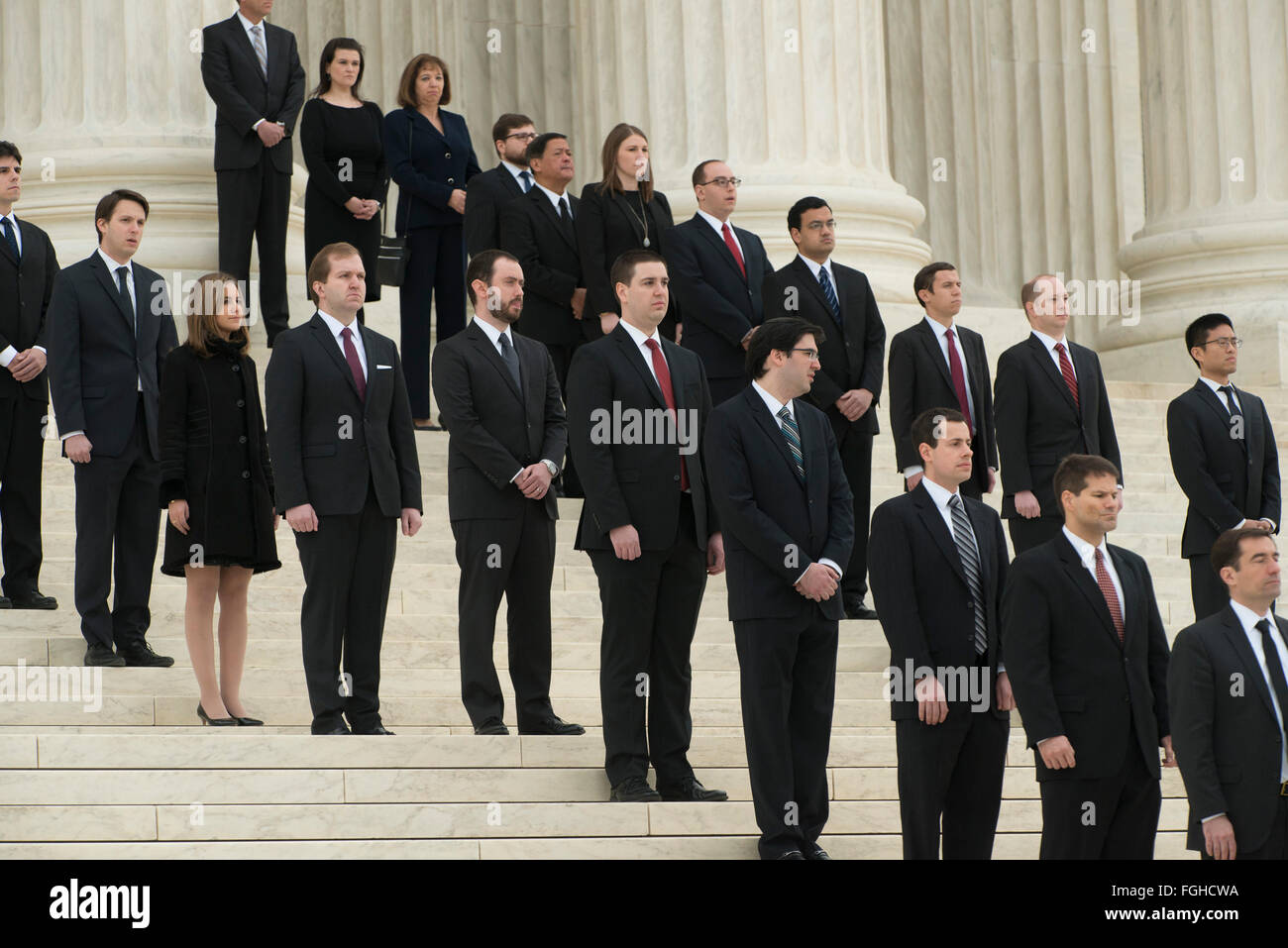 Washington DC USA 19th Feb 2016 Former clerks of late Supreme