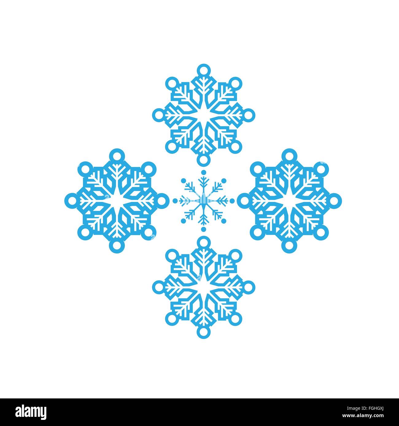 Delicate digital blue snowflake design Stock Photo - Alamy
