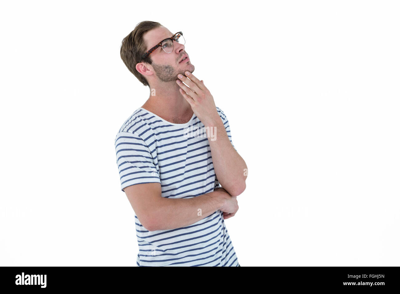 Man touching chin hi-res stock photography and images - Alamy