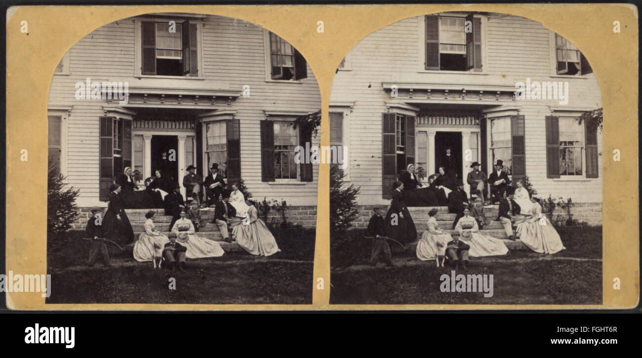 Family of John C. Smith Esq., Canajoharie, N.Y, from Robert N. Dennis collection of stereoscopic views Stock Photo