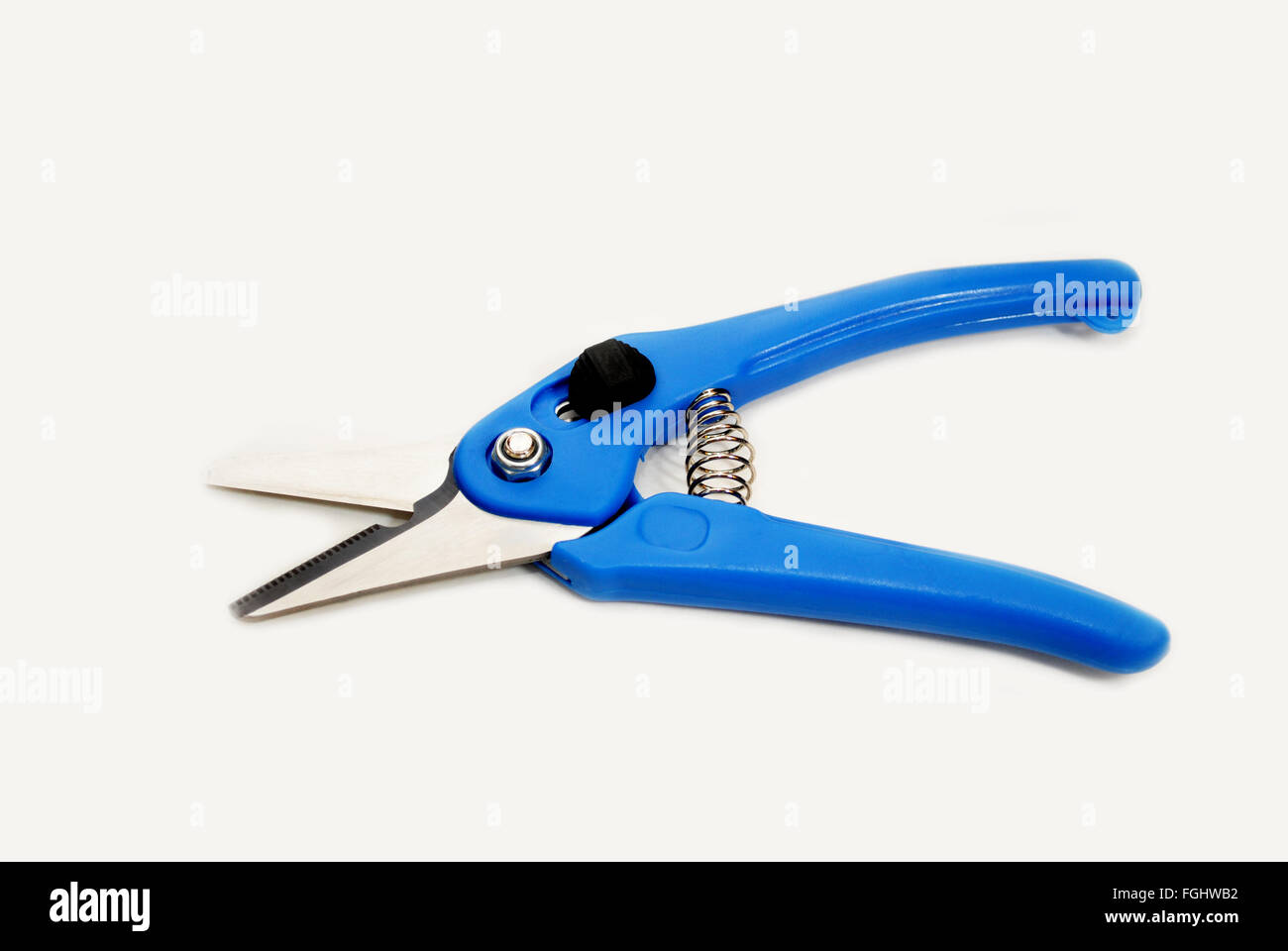 New Blue Plastic Cutting Shears Isolated Stock Photo Alamy