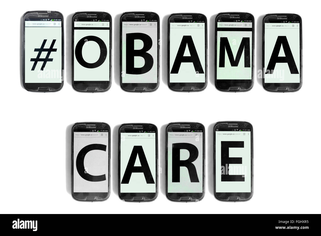 Obamacare phone screen hi-res stock photography and images - Alamy