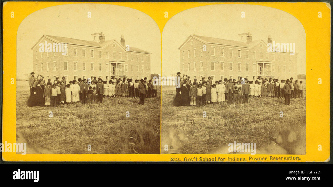 Gov't school for Indians. Pawnee reservation, from Robert N. Dennis